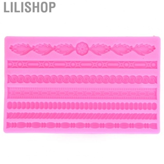 Lilishop 3D Pearl Knit Rope Silicone Mold  Grade Reusable Cakes Decorating Mould Pink