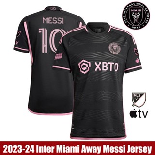 Fb 2023-2024 เสื้อยืดแขนสั้น พิมพ์ลาย Inter Miami CF Away Lionel Messi Jersey สําหรับผู้ชาย และผู้หญิง