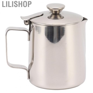 Lilishop Coffee  Cup  Stainless Steel  Frother Cup Ergonomic Handle With Lid for Bars