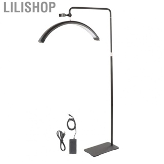 Lilishop Beauty Salon Light  50W Half Moon Floor Light Aluminum Stepless Dimming with Phone Holder  for Studio