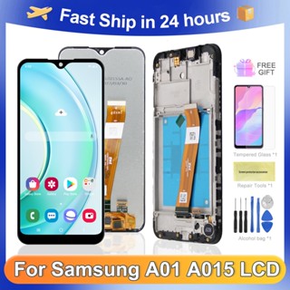 อะไหล่หน้าจอสัมผัส LCD 5.7 นิ้ว สําหรับ Samsung Galaxy A01 A015 A015F