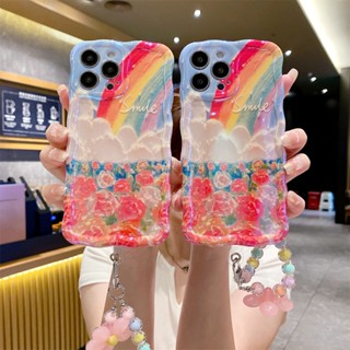 เคสป้องกันโทรศัพท์มือถือ แบบนิ่ม ลายภาพวาดสีน้ํามัน รูปดอกไม้ สีรุ้ง สําหรับ iPhone 14 ProMax 13 12 Pro Max 11