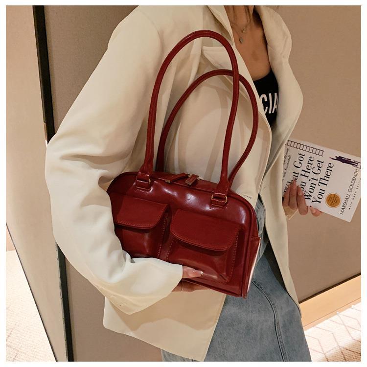 กระเป๋าถือ จุของได้เยอะ มีซิป bag กระเป๋าผู้หญิง สไตล์เกาหลี ความจุสูง handbag