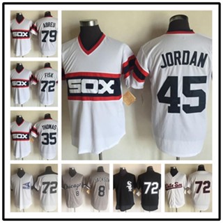 เสื้อกีฬาเบสบอล ปักลาย Mlb Jersey Chicago White Sox Jersey สไตล์เรโทร