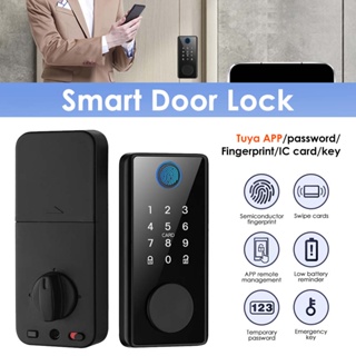 Smart Life Tuya Electronic Bluetooth Door Deadbolt Smart Lock Biometric Fingerprint Digital Password