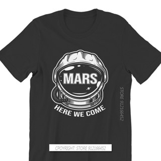 เสื้อยืดคอกลม ผ้าฝ้าย พิมพ์ลาย Mars Here We Come Head Mars Perseverance Rover ขนาดใหญ่ สําหรับผู้ชาย