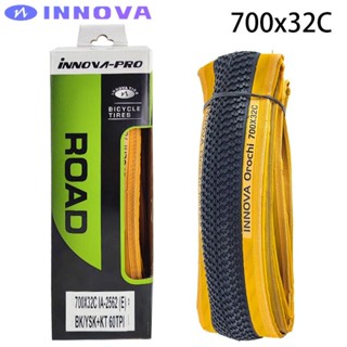 Innova Orochi อะไหล่ยางล้อรถจักรยาน 700x32c 32-622 ขอบสีเหลือง XC 60TPI IA-2562