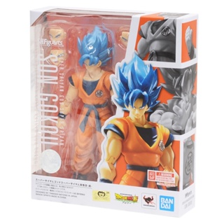 Bandai SHFiguarts Dragon Ball Super Saiyan God Blue Hair Son Gokou ตุ๊กตาฟิกเกอร์ ของเล่นสําหรับเด็ก