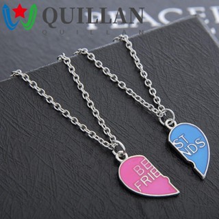 Quillan 2 ชิ้น / เซต เพื่อนที่ดีที่สุด สร้อยคอ เครื่องประดับ ที่เรียบง่าย สร้อยคอคู่ อินเทรนด์ เพื่อน น่ารัก บุคลิกภาพ ผู้หญิงและผู้ชาย เย็บ หัวใจแตก