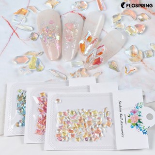 Flospring เอฟเฟคตกแต่งเล็บ ทรงไม่สม่ําเสมอ ไม่จางหาย สีสดใส สําหรับร้านทําเล็บ 100 ชิ้น