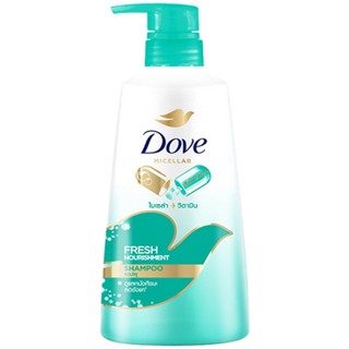 LeeMart ยาสระผม โดฟ Dove 430ML แชมพู บำรุงเส้นผม โด๊ฟ ยอดนิยม รุ่น ขวดปั๊ม สระโดฟ ไมเซล่า สีเขียว น้ำทะเล ขวดใส 430 มล.