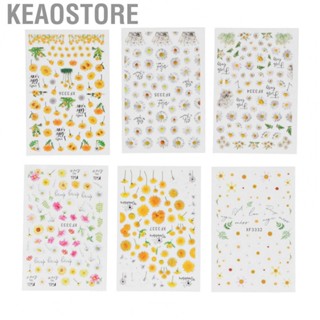 Keaostore Nail  Fashionable 6 Sheet Decal Self Adhesive For Design