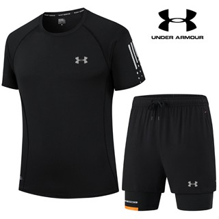 Under.armour เสื้อยืดคอกลม แขนสั้น ผ้าเรยอน ระบายอากาศ แห้งเร็ว พลัสไซซ์ สําหรับผู้ชาย [S-9XL]