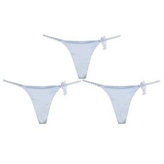 Annebra กางเกงใน **ยกแพ็ค ถูกกว่า**แพ็ค 3 ตัว ทรงจีสตริง ผ้าลูกไม้ G-String Panty Pack รุ่น AU3-780 สีฟ้าอ่อน, สีม่วงเทา