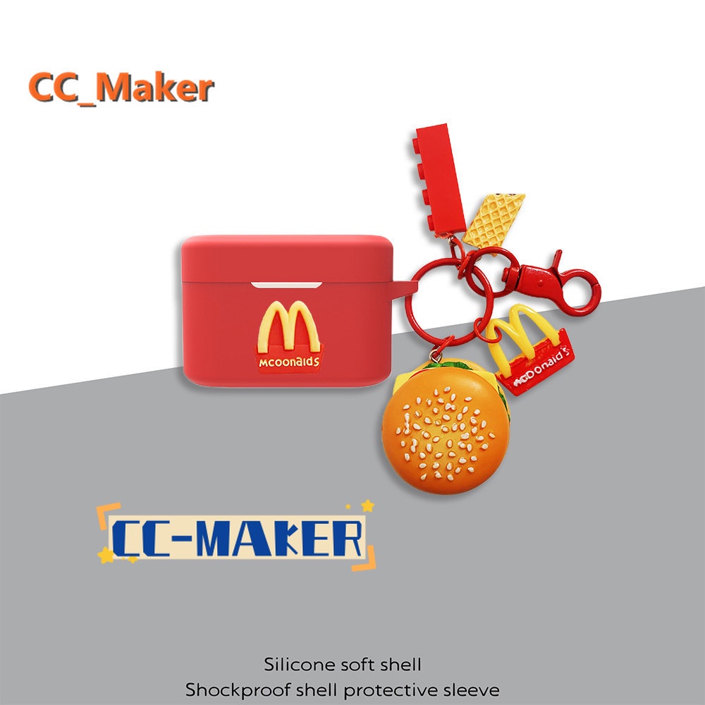 1MORE Pistonbuds Pro Protective Case Cartoon Burger Pendant Cute Lucky Cat 1MORE Pistonbuds Pro Sili