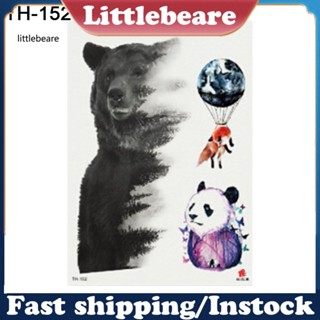 &lt;littlebeare&gt; สติกเกอร์รอยสักชั่วคราว ลายสัตว์ สุนัข หมี กันน้ํา สําหรับติดตกแต่งแขน ไหล่