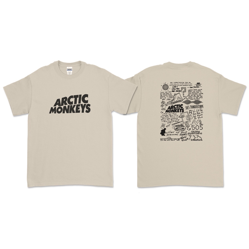 คอกลม Arctic MONKEYS - เสื้อยืดแฟนมาด (หน้าหลัง)
