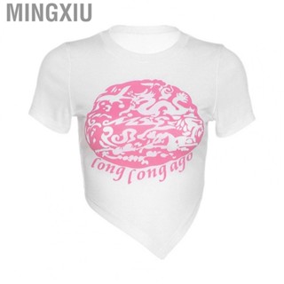 Mingxiu Summer T Shirt  Vintage  Fit Round Neck Top for Shopping