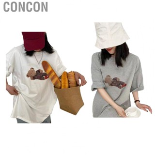 Concon Women T Shirt  Polyester Round Neck Short Sleeve Trendy Delicate Touch for Summer