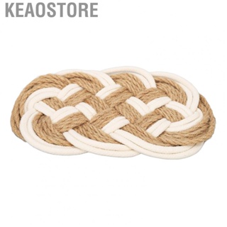 Keaostore Braided Coaster  Drink Mat Two Color Washable for Decoration