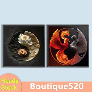 [boutique520.th] ภาพวาดปักเพชร ทรงกลม ลายหยินหยาง 5D สําหรับตกแต่งบ้าน DIY