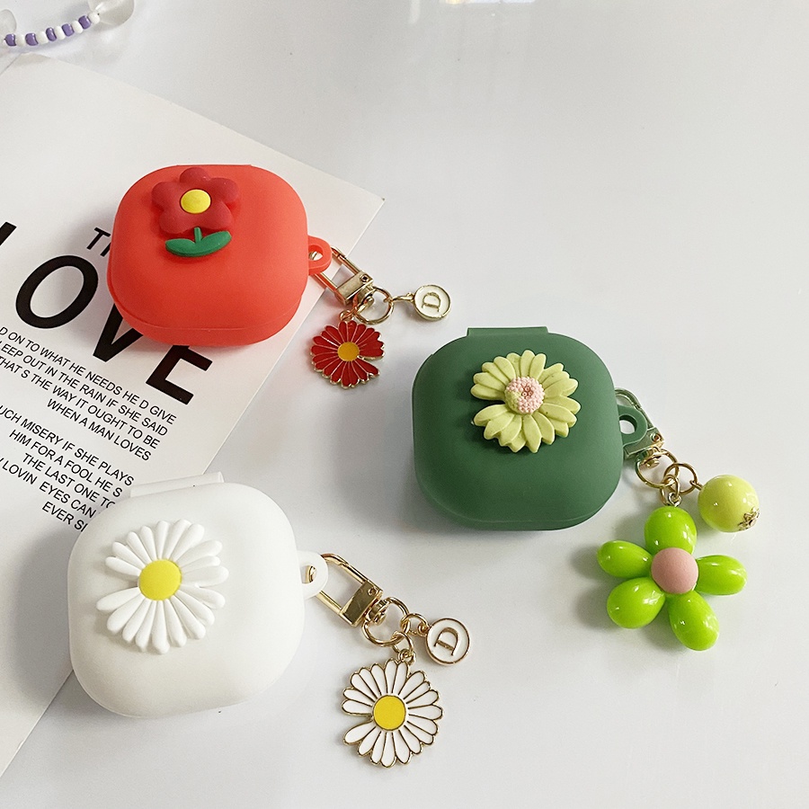 เคสหูฟังซิลิโคน ลายดอกเดซี่น่ารัก พร้อมพวงกุญแจ อุปกรณ์เสริม สําหรับ Anker Soundcore R50i