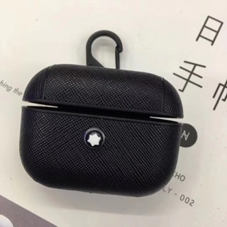 Montblanc เคสหูฟังบลูทูธไร้สาย แบบหนัง ยืดหยุ่น สําหรับ Apple AirPods Pro 2 Pro 3