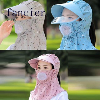 Fancier หมวกกันแดด ฤดูร้อน ใบหน้า และคอ ป้องกันรังสียูวี ปิดหู ผู้หญิง หมวกตกปลากลางแจ้ง หมวกเดินป่า