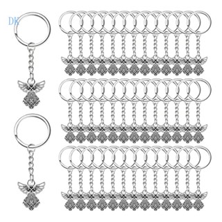 Dk 50 ชิ้น ชุด Guardian Angel พวงกุญแจ Angel Charm พวงกุญแจจี้เงิน