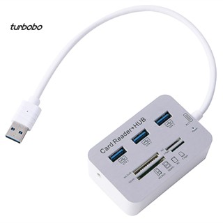 Turbobo Multi-in-1 อะแดปเตอร์ฮับ USB 3.0 3 พอร์ต ความเร็วสูง พร้อมการ์ดรีดเดอร์ MS SD M2 TF