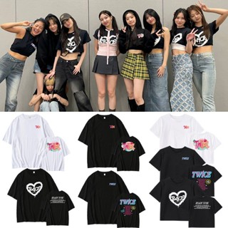 เสื้อยืดลําลอง ผ้าฝ้าย แขนสั้น คอกลม พิมพ์ลาย Kpop TWICE สําหรับผู้ชาย และผู้หญิง