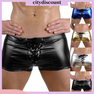 &lt;citydiscount&gt; กางเกงบ็อกเซอร์ขาสั้น แบบผูกเชือก แฟชั่นสําหรับผู้ชาย