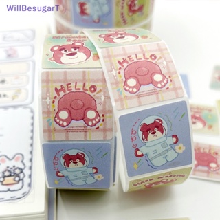 SANRIO [WillBesugarT] ใหม่ สติกเกอร์ ลายการ์ตูนสัตว์น่ารัก สําหรับติดตกแต่งของขวัญเด็ก 500 แผ่น ต่อม้วน [ใหม่]