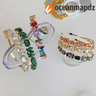 OCEANMAPDZ ที่คาดผม ประดับพลอยเทียม แบบบาง หรูหรา เครื่องประดับ สําหรับผู้หญิง