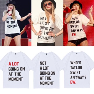 Taylor Swift เทย์เลอร์ สวิฟต์ the Eras Tour Concert Merch ผ้าฝ้ายผู้ชายผู้หญิงบวกขนาดเกาหลีพอดีหลวมคอแขนสั้นด้านบนฮาราจู