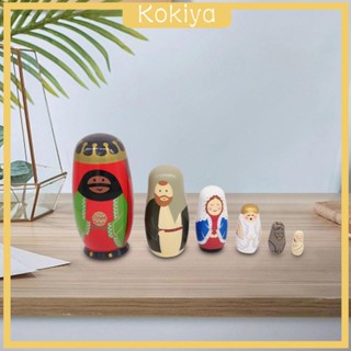 [Kokiya] ตุ๊กตาไม้รัสเซีย แฮนด์เมด 6 ชิ้น