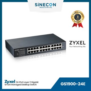 ZyXEL(ไซเซิล) เน็ตเวิร์กสวิตช์ รุ่น GS1900-24E | 24-Port Gigabit Smart Managed Desktop Switch