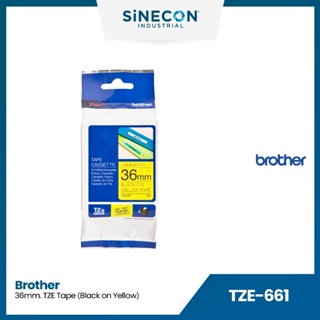 Brother บราเดอร์ TZE-661 เทปพิมพ์อักษร ดำ/เหลือง แบบเคลือบพลาสติก TZE ขนาด 36mm. สำหรับเครื่องพิมพ์ฉลาก