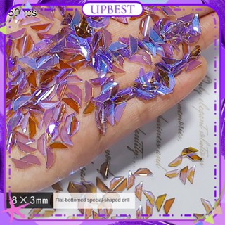 ♕ 50PCS Nail Art Mixed Super Sparkling Purple Rhinestone Jewelry Special Flat Bottom Shaped Daimond ins Small Nail Accessories Manciure Tool For Nail Shop 16 Colors UPBEST