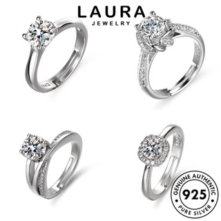 Laura Jewelry แหวนเงิน 925 ประดับเพชรโมอิส เรียบง่าย สําหรับผู้หญิง M067