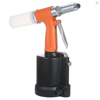 Industrial Pneumatic Rivet  Heavy Duty Air Riveter Air Rivet  Self-plugging Riveting Tool with 4 Nosepieces for Pulling 1/8-inch, 5/32-inch, 3/16-inch, 1/4-inch Iron/Aluminum