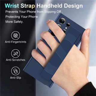 เคส Samsung S23 Ultra S23 Plus สายรัดข้อมือซิลิโคนอ่อนนุ่ม ความรู้สึกสัมผัสที่ดีที่สุด ป้องกันหน้าจอ กล้อง สายรัดข้อมือกันกระแทก เคลือบ โปร่งใส