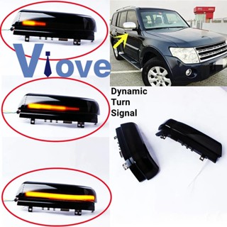 ไฟเลี้ยวไดนามิก LED ติดกระจกมองข้างรถยนต์ สําหรับ Mitsubishi Pajero V73 V77 V93 V97 2006-2019