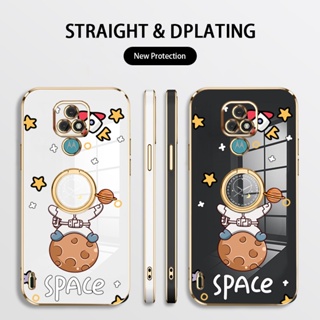 เคสโทรศัพท์มือถือ ซิลิโคนนิ่ม พิมพ์ลายนักบินอวกาศ NASA พร้อมแหวนขาตั้ง แบบสร้างสรรค์ สําหรับ Motorola Moto E7 E7 Plus