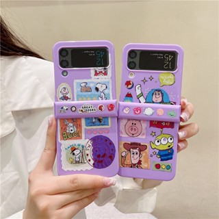 เคสป้องกันโทรศัพท์มือถือ ลายการ์ตูนเอเลี่ยน สําหรับ Samsung Galaxy Z Flip 5 Z Flip 4 Z Flip 3 ZFlip3 ZFlip4 ZFlip5