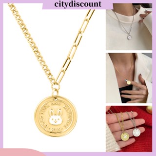 &lt;citydiscount&gt; สร้อยคอ จี้กระต่ายน่ารัก ทรงกลม นําโชค และความสุข เครื่องประดับแฟชั่นสตรี