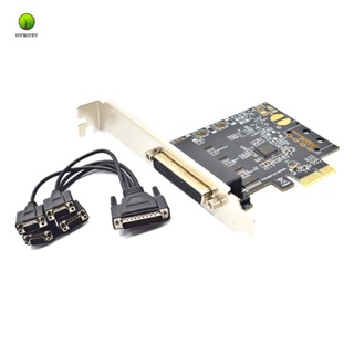 การ์ดต่อขยาย PCI-E เป็น 4 พอร์ตอนุกรม RS232 9-Pin 4-Port AX99100 พร้อมสายเคเบิล