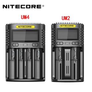 Nitecore UM4 UM2 C4 VC4 ที่ชาร์จแบตเตอรี่อัจฉริยะ LCD สําหรับแบตเตอรี่ Li-ion IMR INR Cr LiFePO4 18650 14500 26650 AA 3.7 1.2V 1.5V D4