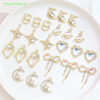 Peacellow จี้รูปดาว ดวงจันทร์ ระลอกน้ํา แฮนด์เมด DIY สําหรับทําเครื่องประดับ สร้อยคอ สร้อยข้อมือ