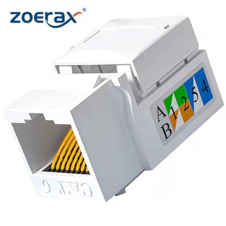 Zoerax แจ็คคีย์สโตน Cat5e Cat6 RJ45 Cat6 Cat5e 6 สีขาว 1 ชิ้น